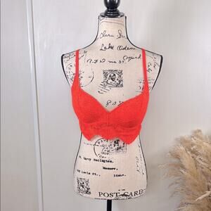 Victoria's Secret Pink Orange Lace Bralette size Medium